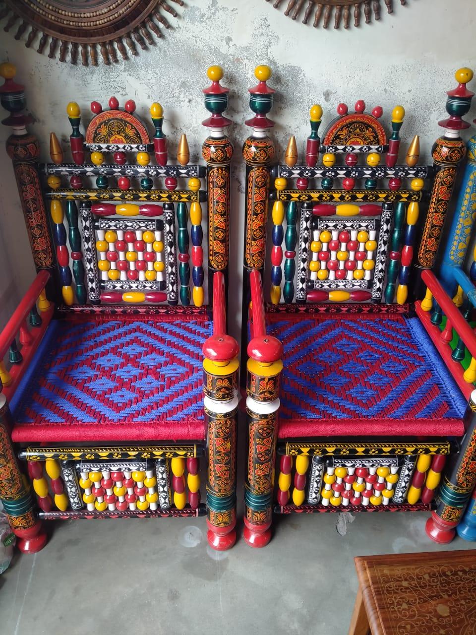 Traditional colorful chairs (2 chairs) - AL-SADIQ