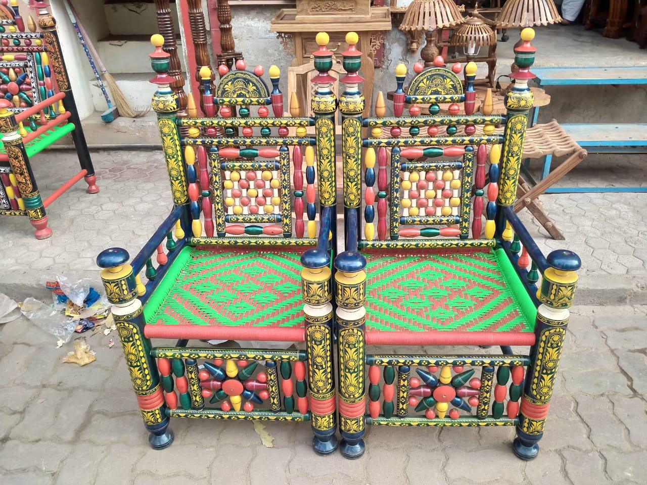 Traditional colorful chairs (2 chairs) - AL-SADIQ