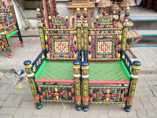 Traditional colorful chairs (2 chairs) - AL-SADIQ